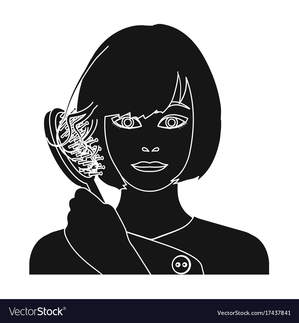 Hair single icon in black stylehair Royalty Free Vector