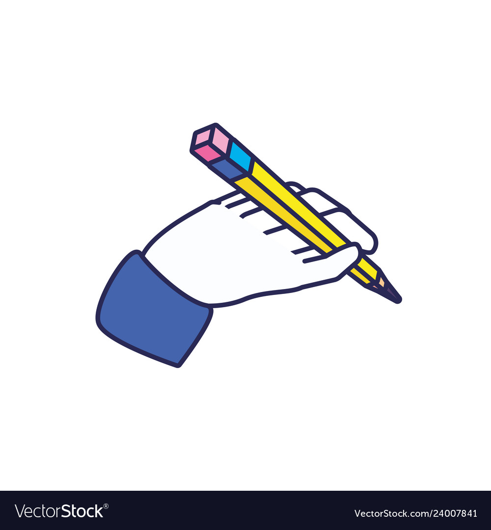 Hand with pencil write icon