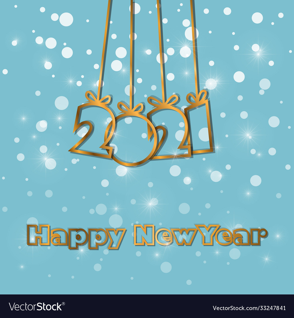 Happy new year 2021 background for seasonal Vector Image