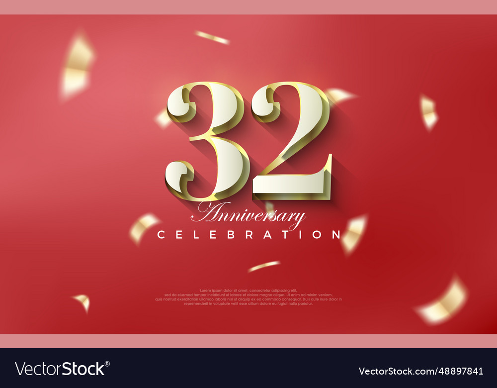 Luxury 32nd anniversary with classic 3d numbers