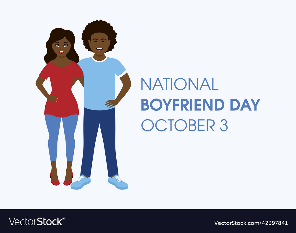 National boyfriend day Royalty Free Vector Image