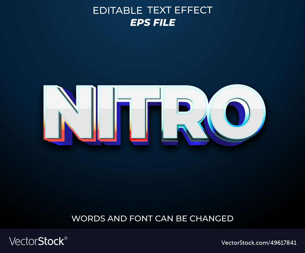 Nitro text effect font editable typography 3d