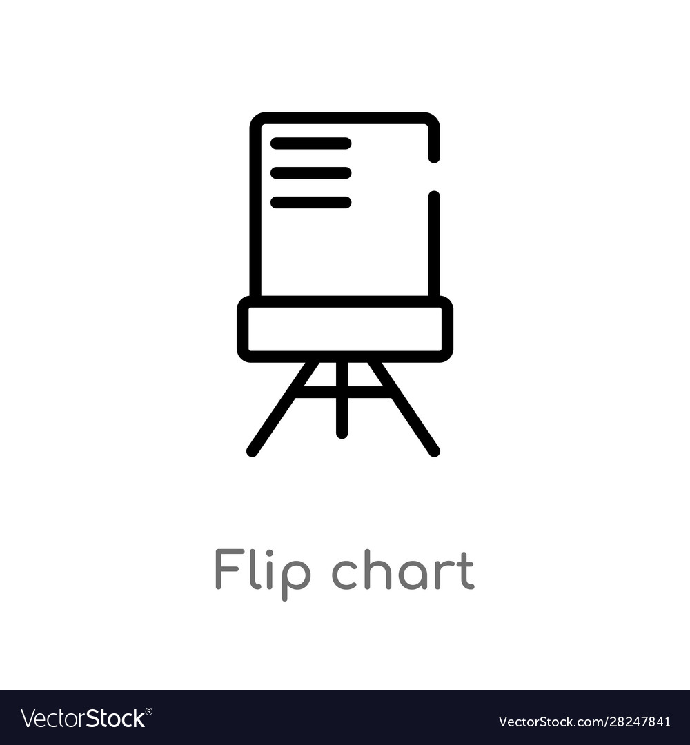 Outline flip chart icon isolated black simple Vector Image