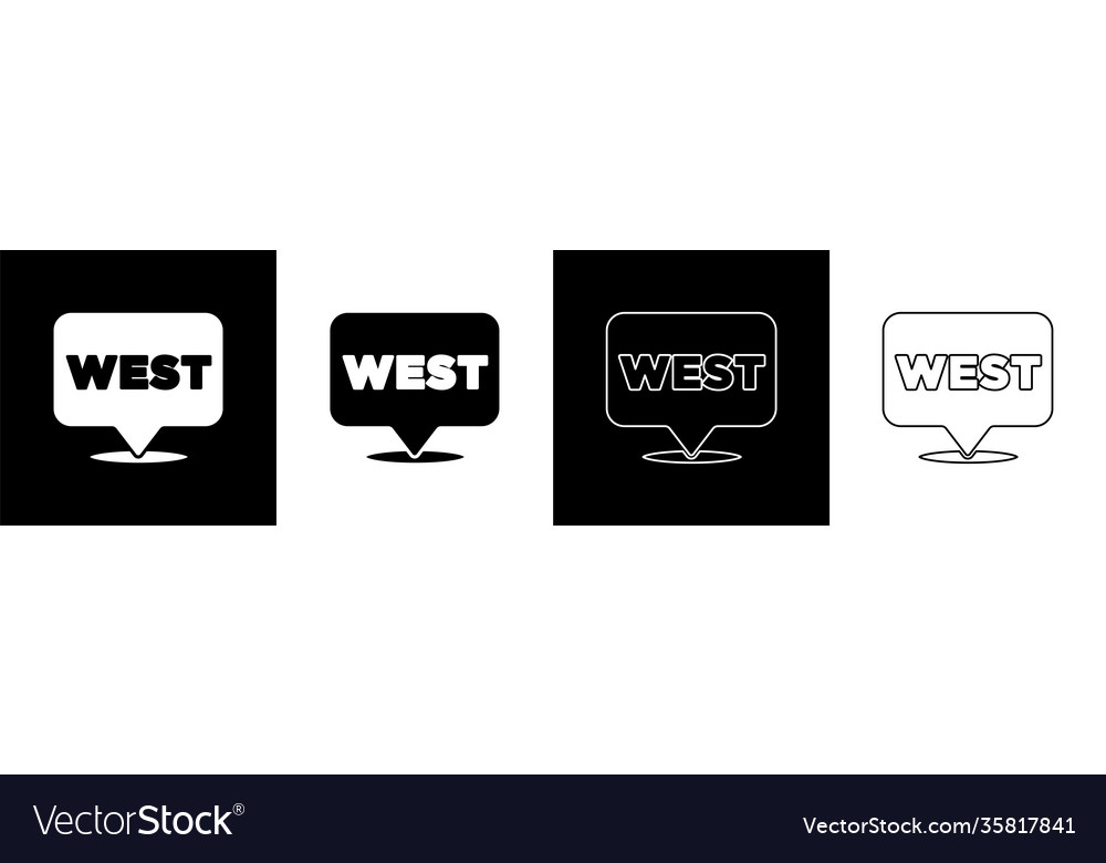 Set pointer to wild west icon isolated on black vector image Set pointer to wild west icon isolated on black