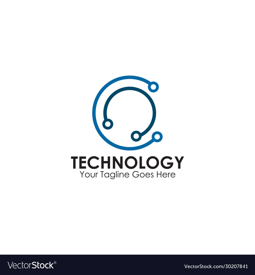 Technology logo design with using circuit element Vector Image Technology logo design with using circuit element