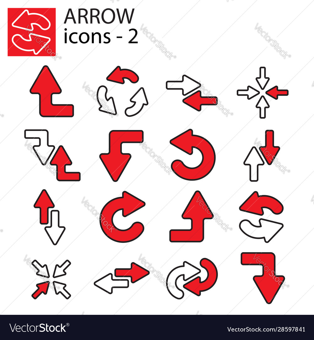 Web icons set - line arrows vector image Web icons set - line arrows