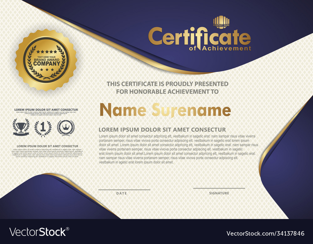 Certificate template with luxury and elegant Vector Image