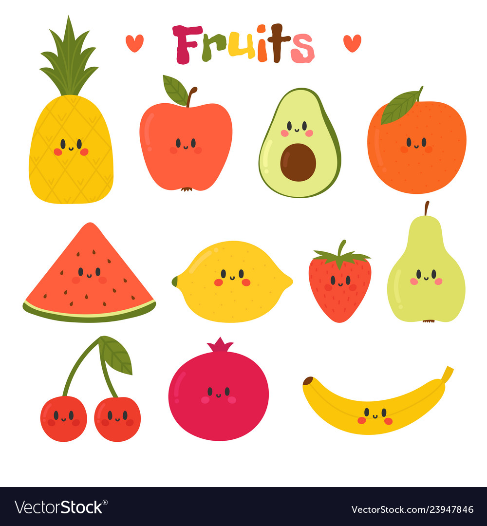 Kawaii Cute Fruits Clipart Mon Blog Jardinage