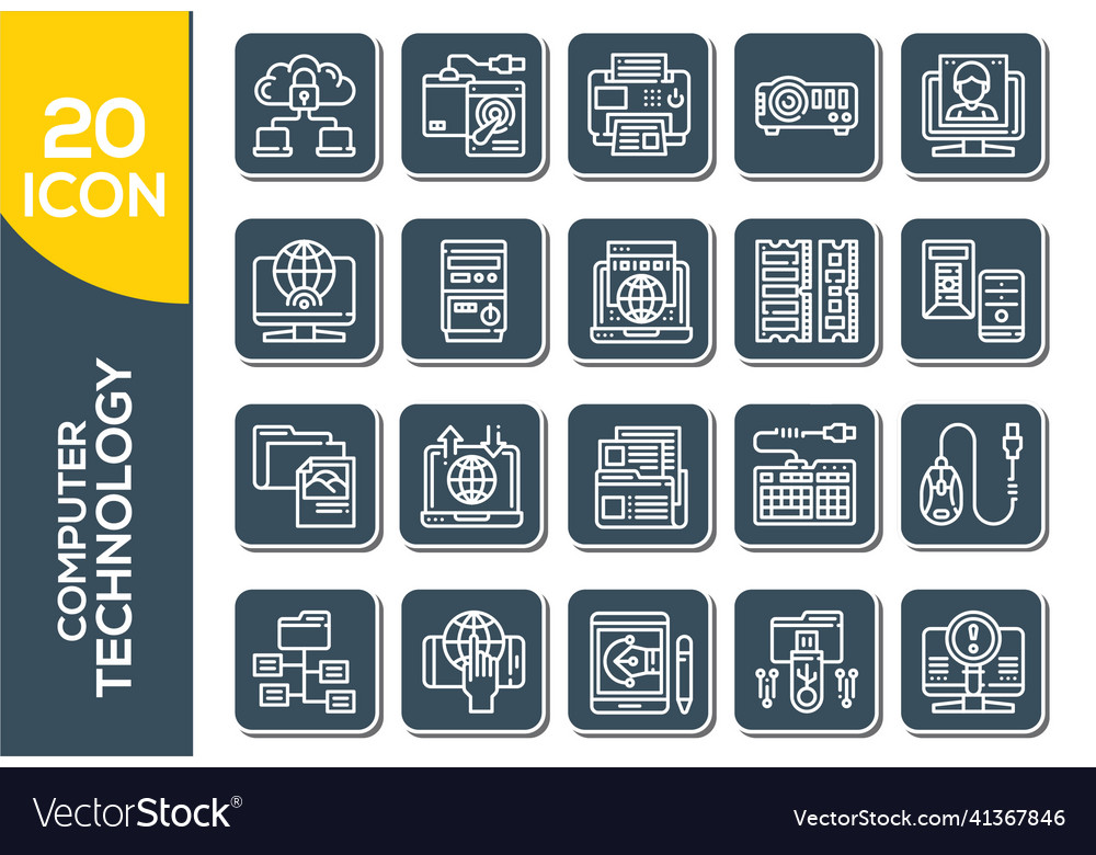 Electronics and devices related line icon set