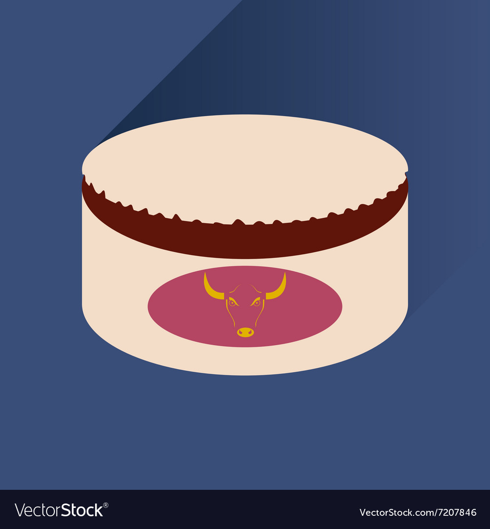 Flat with shadow icon open canned beef