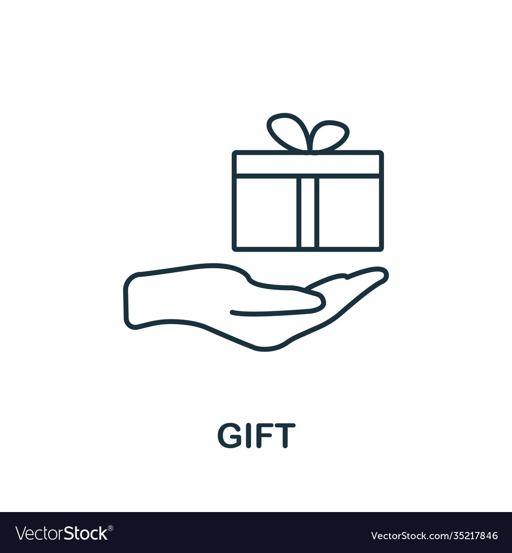 Gift icon line style element from loyalty program
