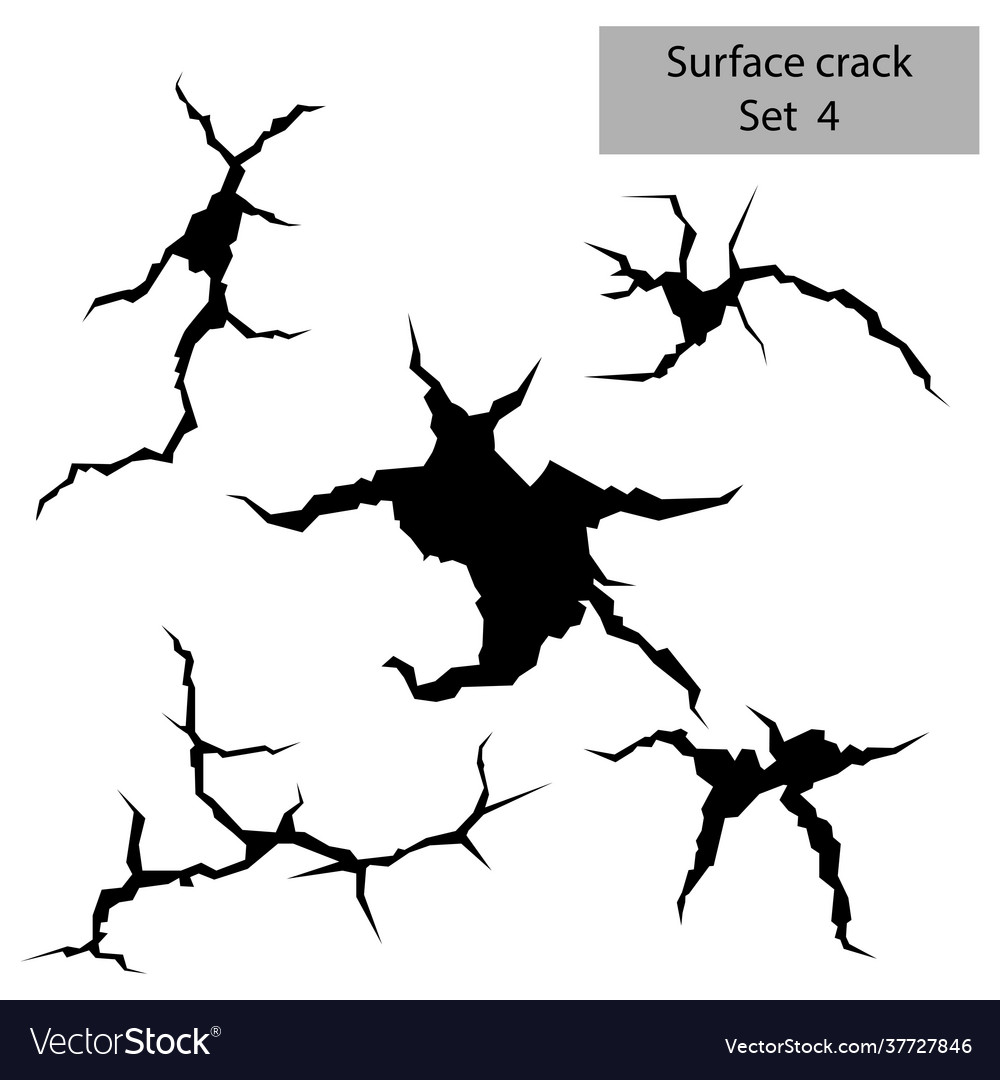 Hand drawn cracked surface set