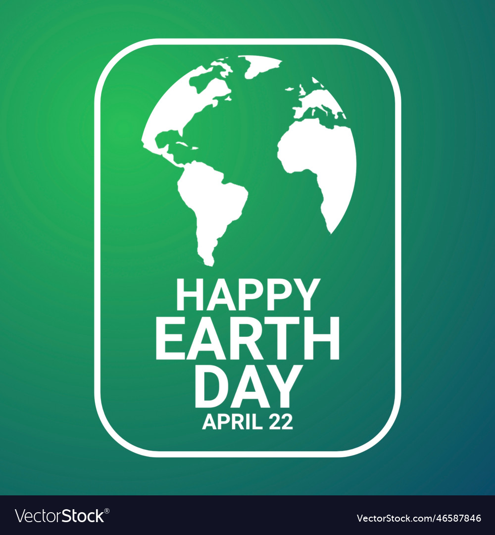 Happy earth day design over green background