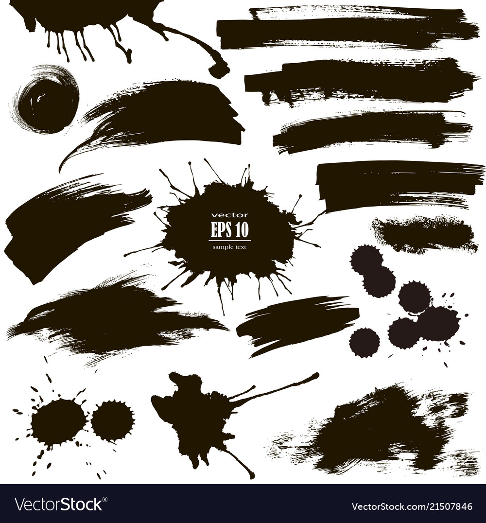 Ink spots spray set vector image Ink spots spray set