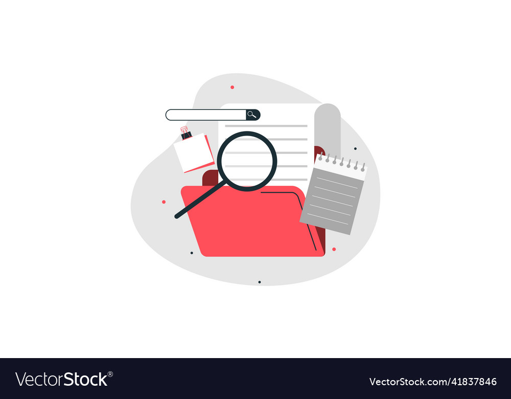 Magnifying glass with file searching
