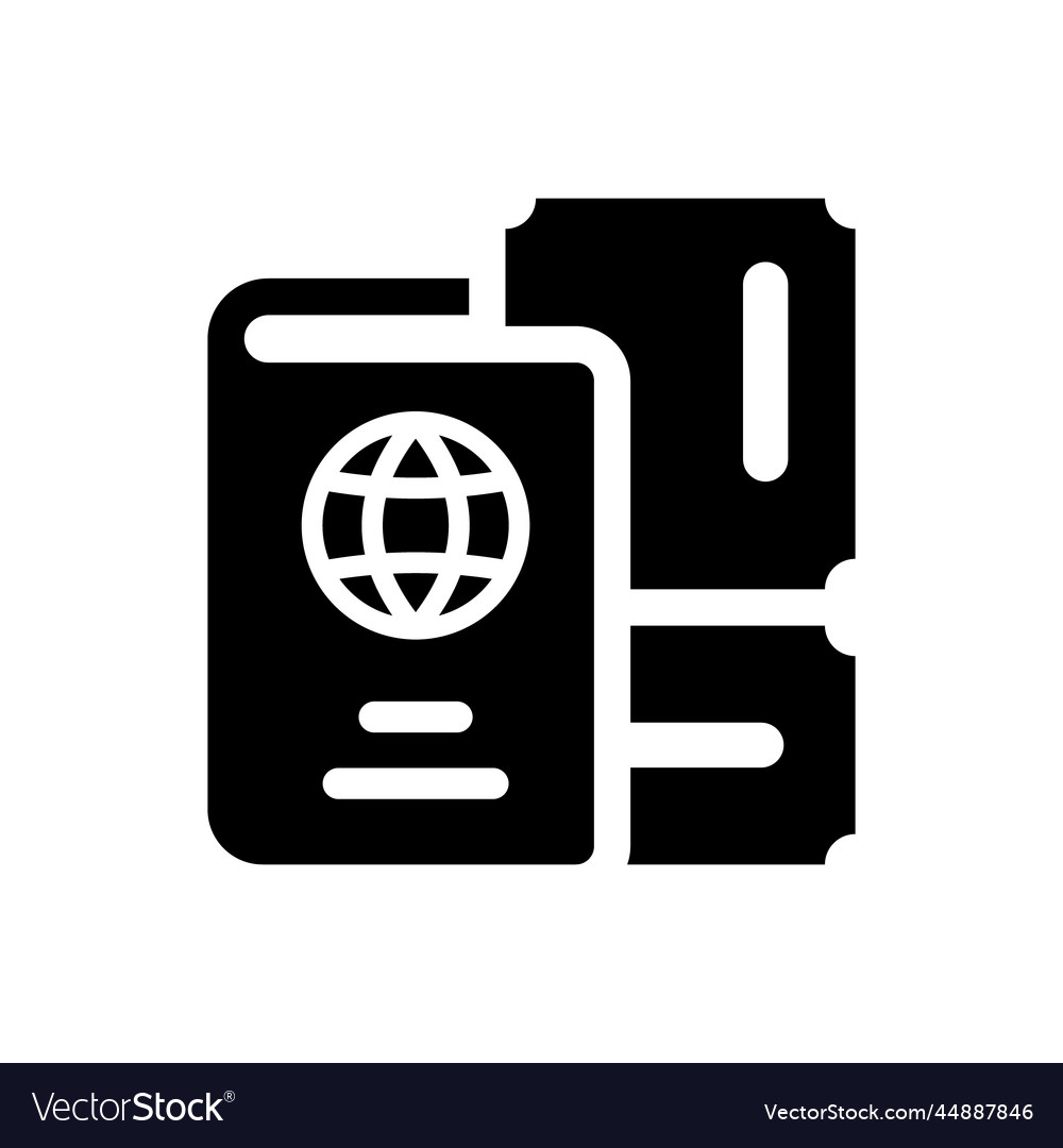 Passport Ticket Icon Royalty Free Vector Image