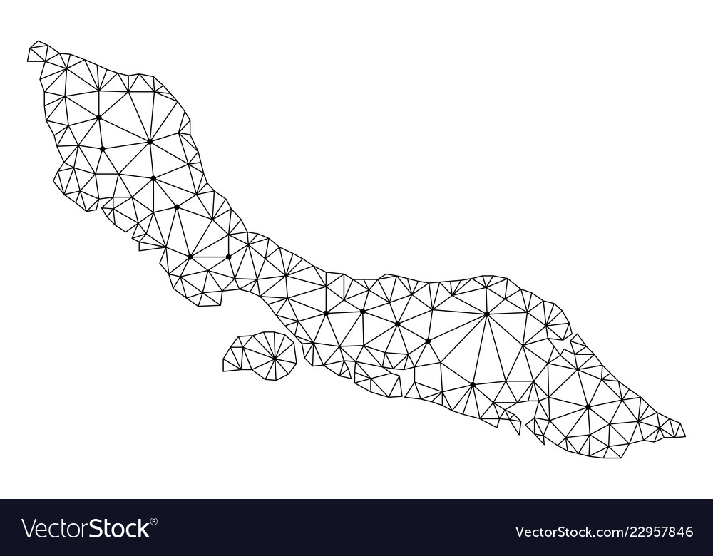 Polygonal network mesh map of curacao vector image Polygonal network mesh map of curacao