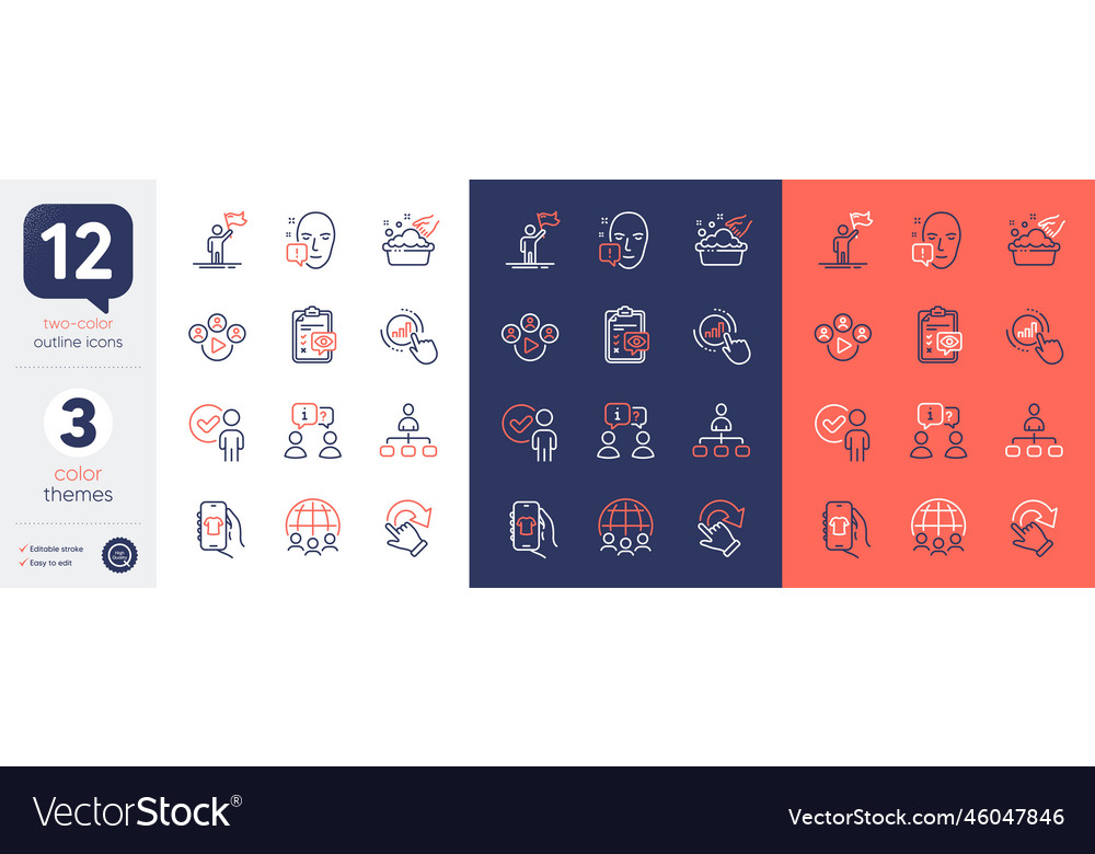 Set of rotation gesture interview and graph chart vector image Set of rotation gesture interview and graph chart