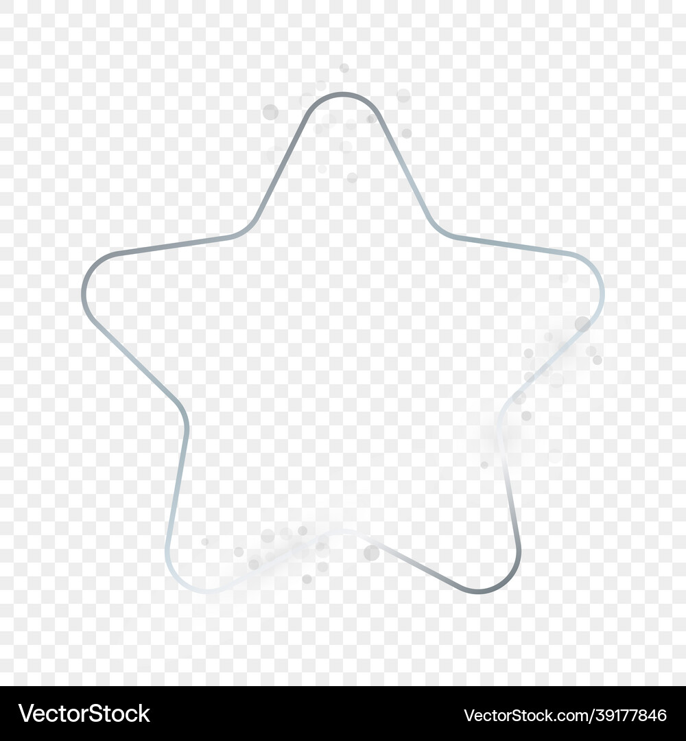 Silver Rounded Star Silver glowing rounded star shape frame Royalty Free Vector