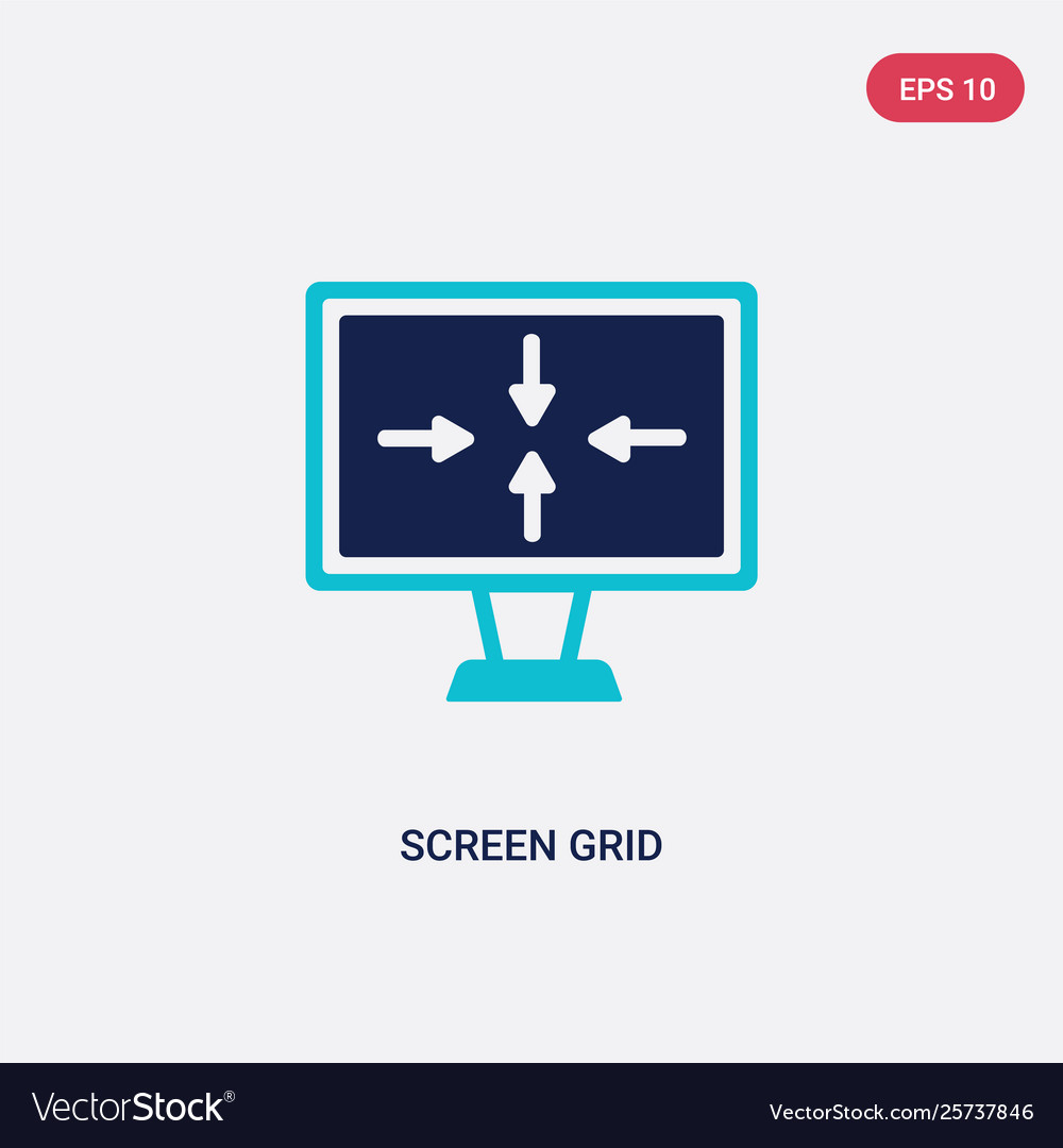 Two color screen grid icon from electronic stuff vector image Two color screen grid icon from electronic stuff