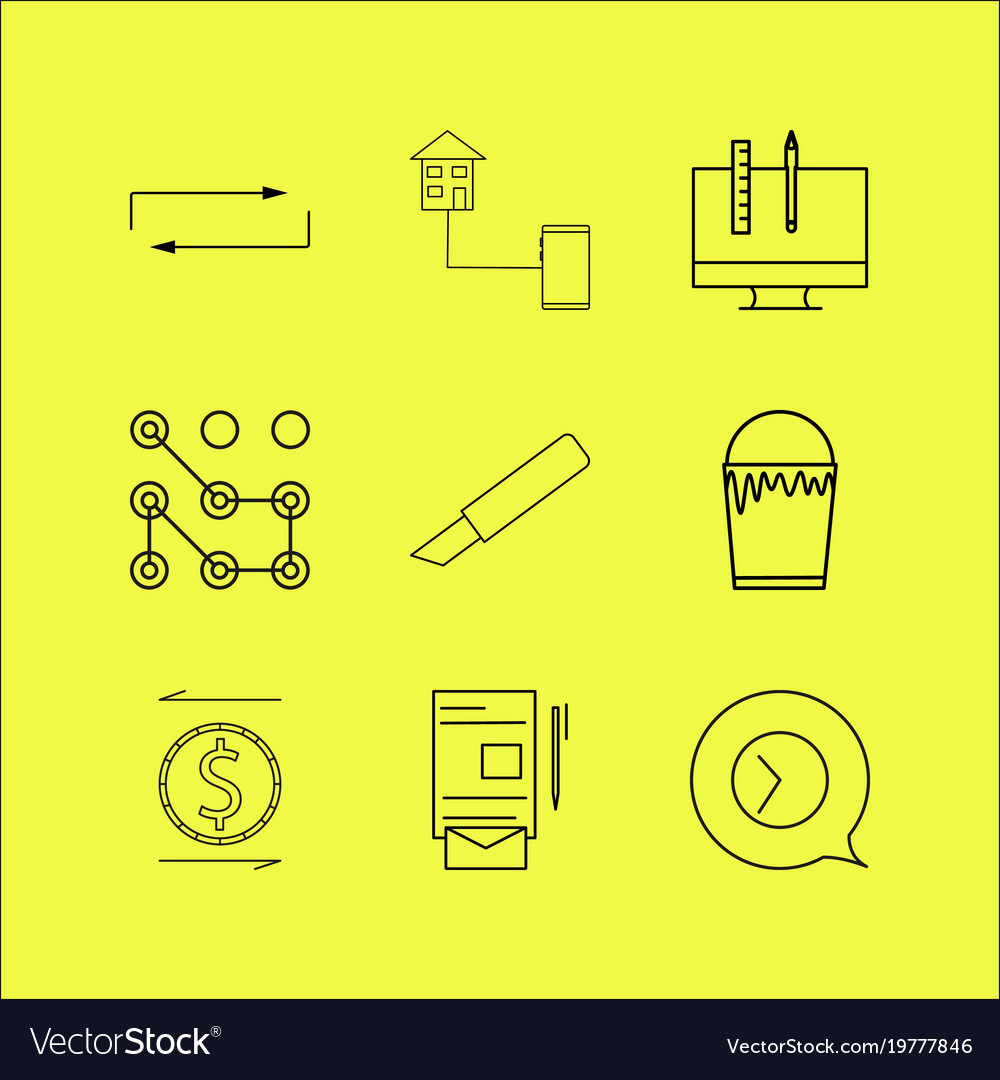 Web linear icon set simple outline icons