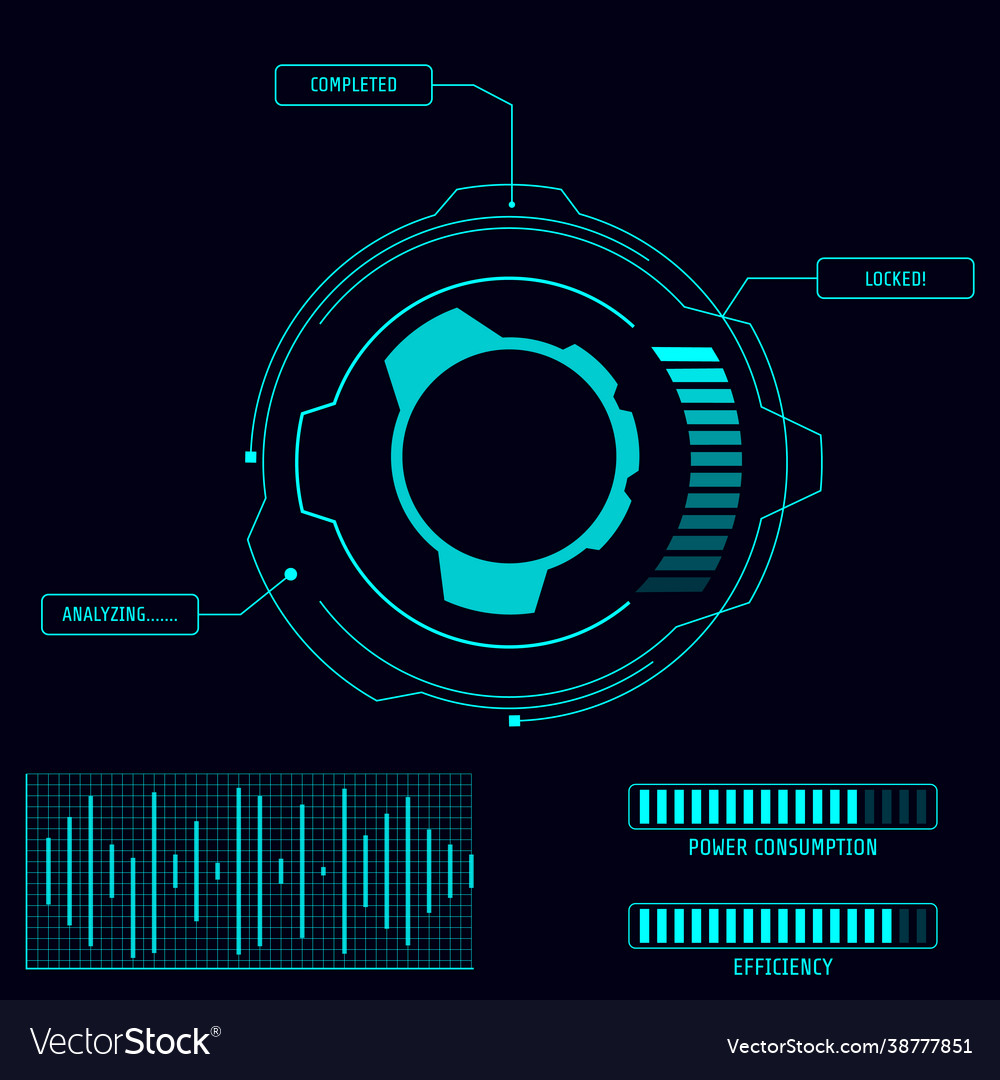 Abstract futuristic hud user interface background vector image Abstract futuristic hud user interface background