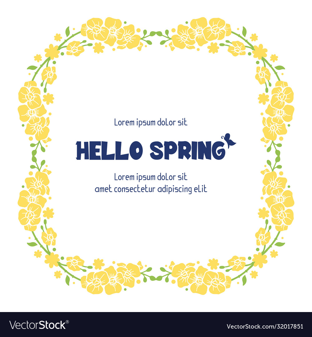 Beautiful frame for hello spring card design Vector Image Beautiful frame for hello spring card design