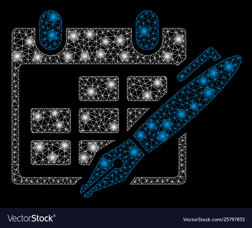 Bright mesh network edit calendar table with flare vector image Bright mesh network edit calendar table with flare