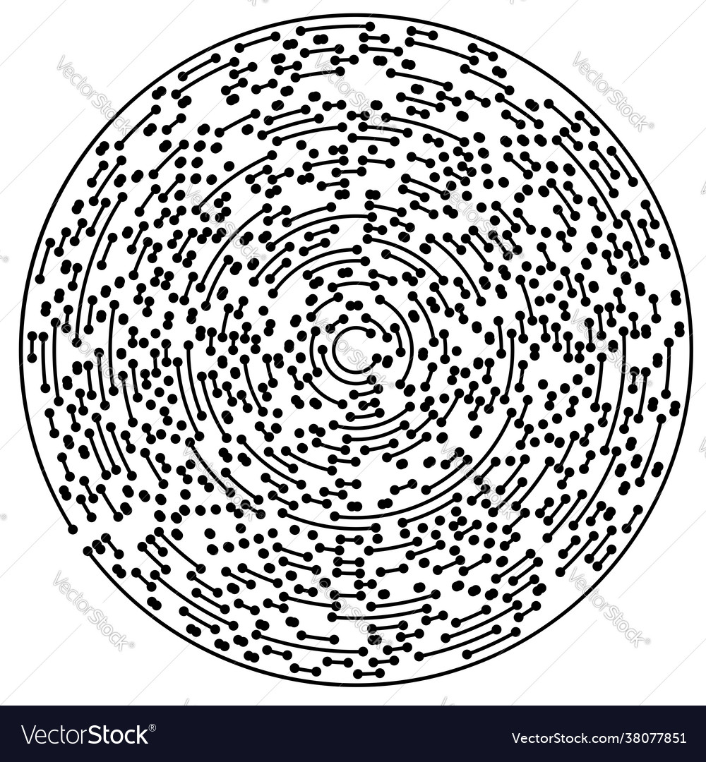 Circular radial lines with nodes points vector image Circular radial lines with nodes points