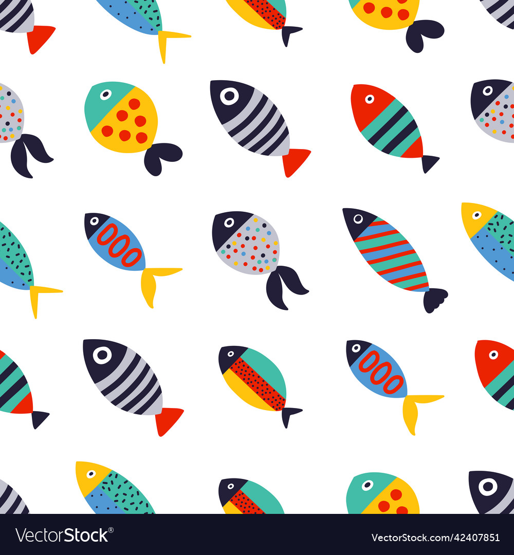 Cute fish kids background