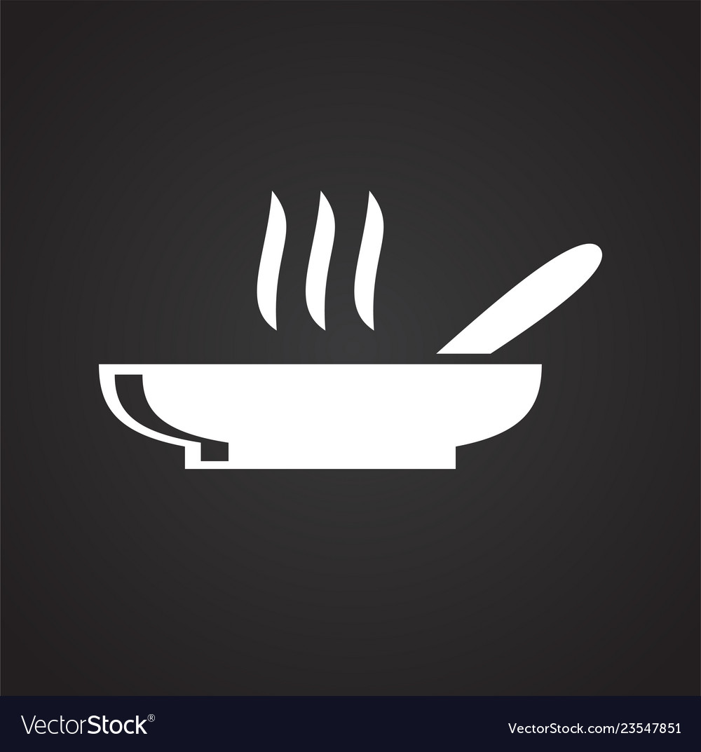 Dish icon on black background for graphic and web