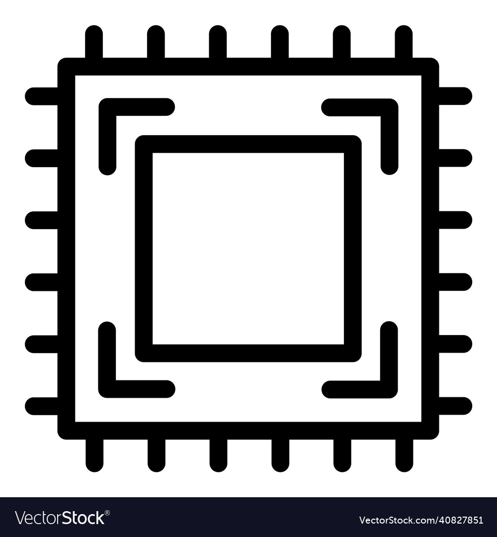 Electronic circuit processor flat icon isolated vector image Electronic circuit processor flat icon isolated