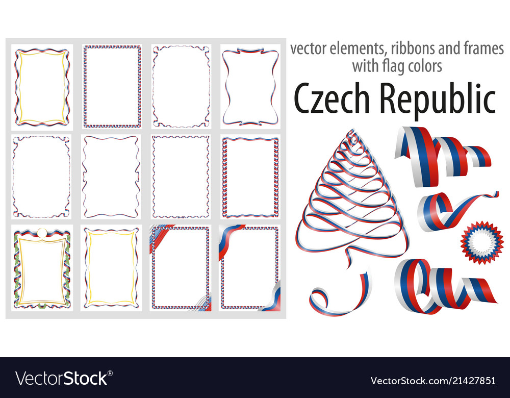Elements ribbons and frames with flag colors Vector Image Elements ribbons and frames with flag colors