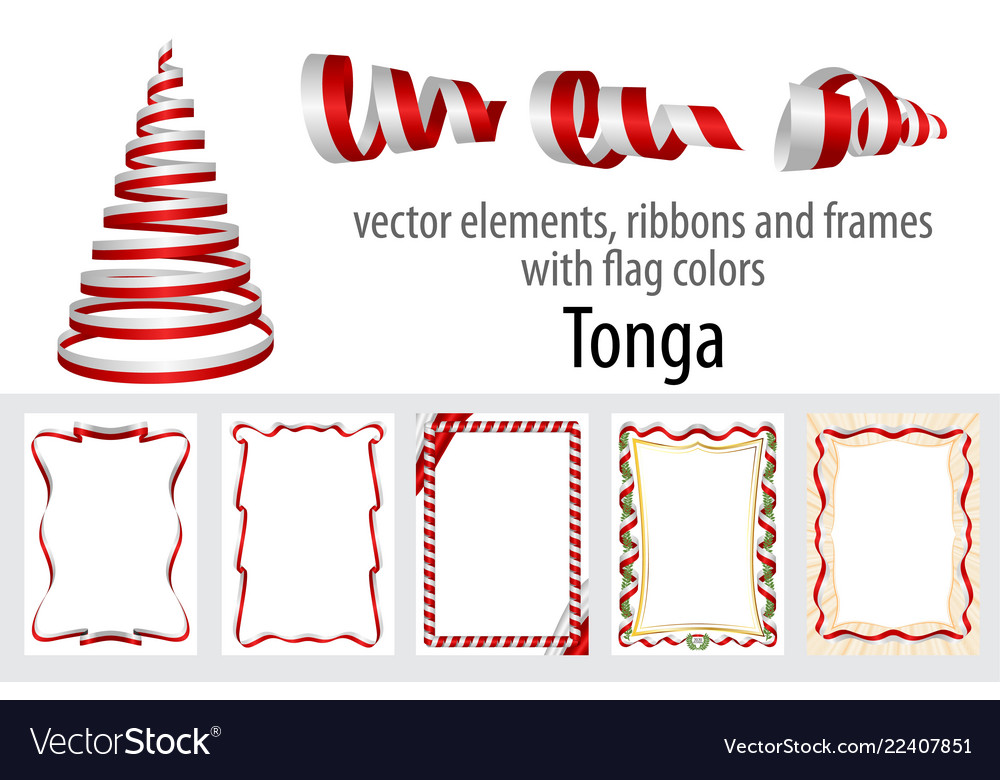 Elements ribbons and frames with flag colors vector image Elements ribbons and frames with flag colors