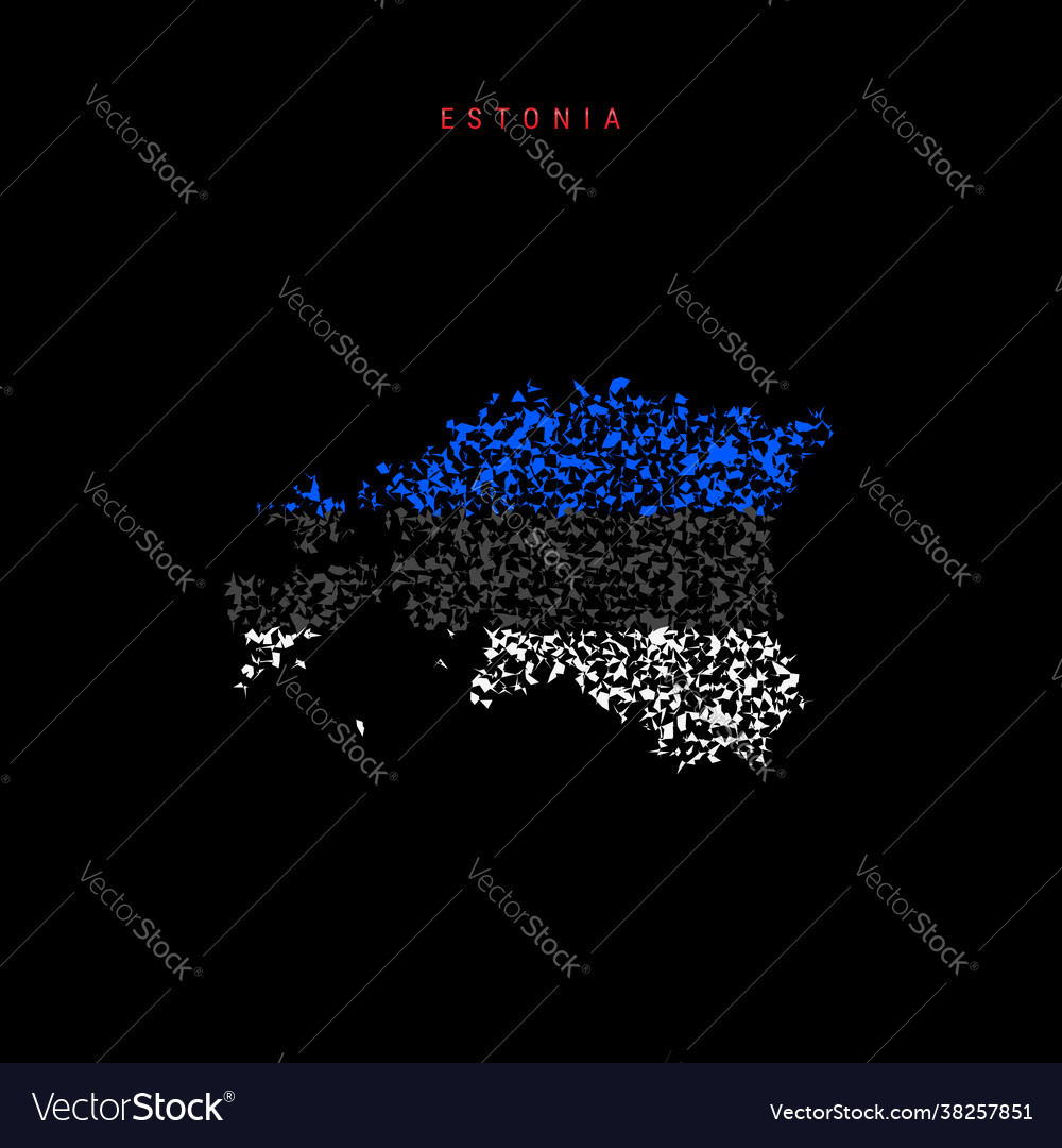 Estonia flag map chaotic particles pattern