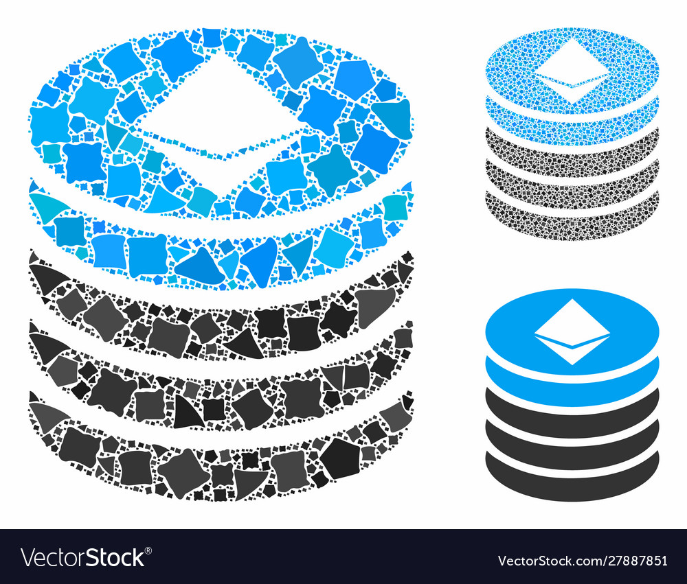 Ethereum coin stack composition icon irregular vector image Ethereum coin stack composition icon irregular