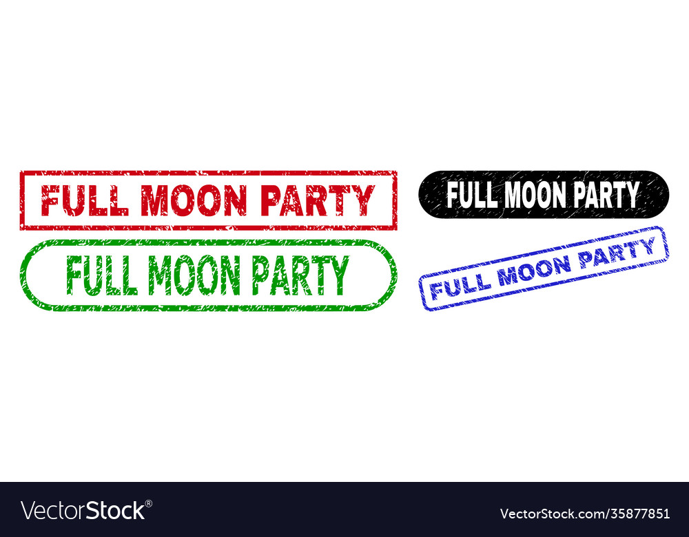 Full moon party rectangle stamp seals