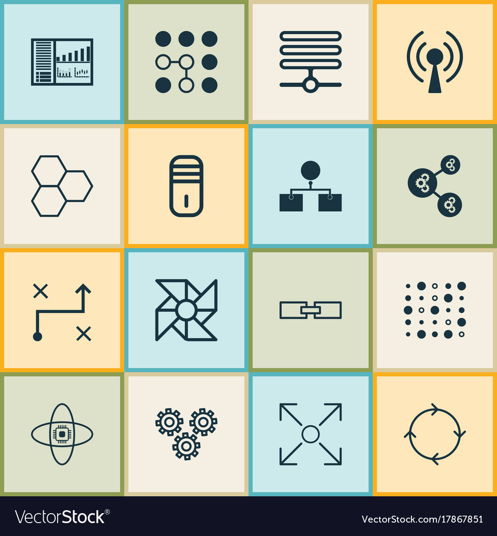 Learning icons set collection of variable