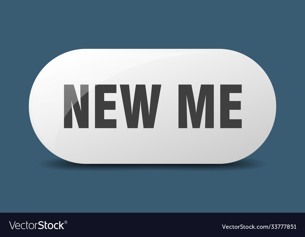 New me button sticker banner rounded glass sign