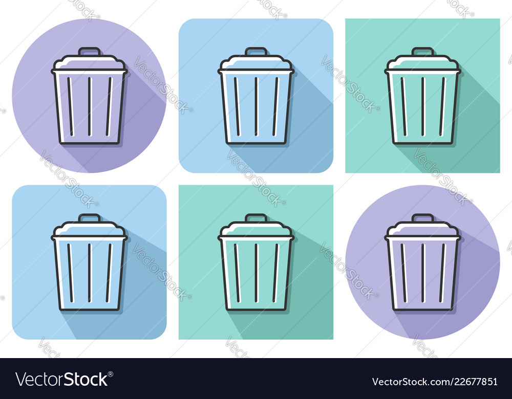 Outlined icon of refuse bin with parallel