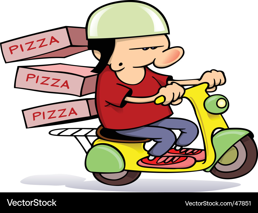 Pizza delivery boy Royalty Free Vector Image - VectorStock