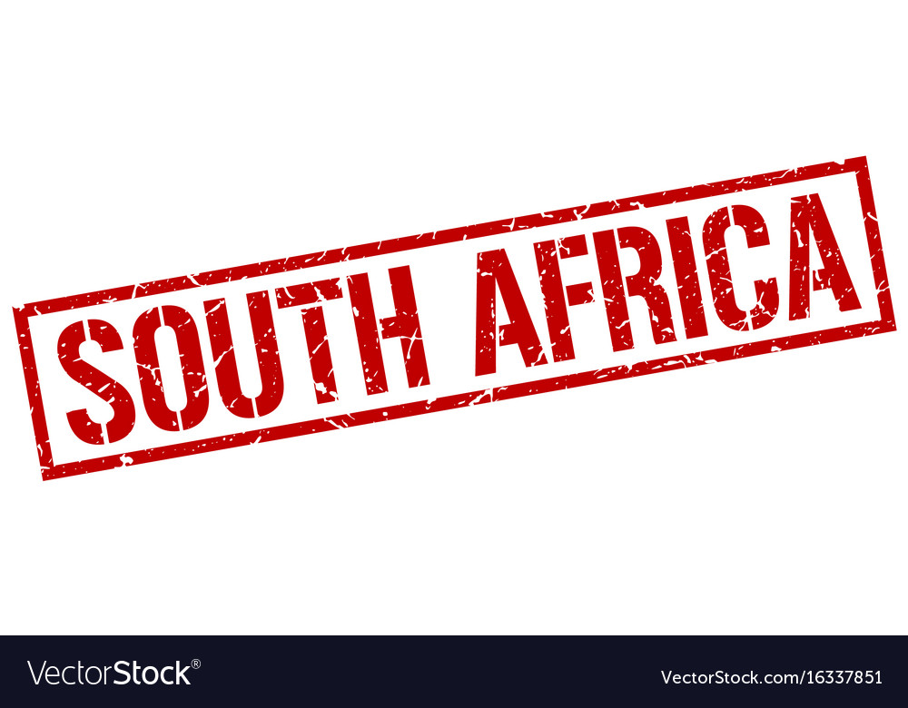 South africa red square stamp