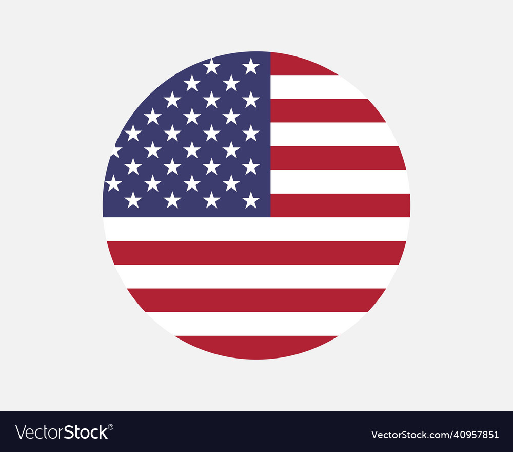 United states usa us round circle country flag vector image United states usa us round circle country flag