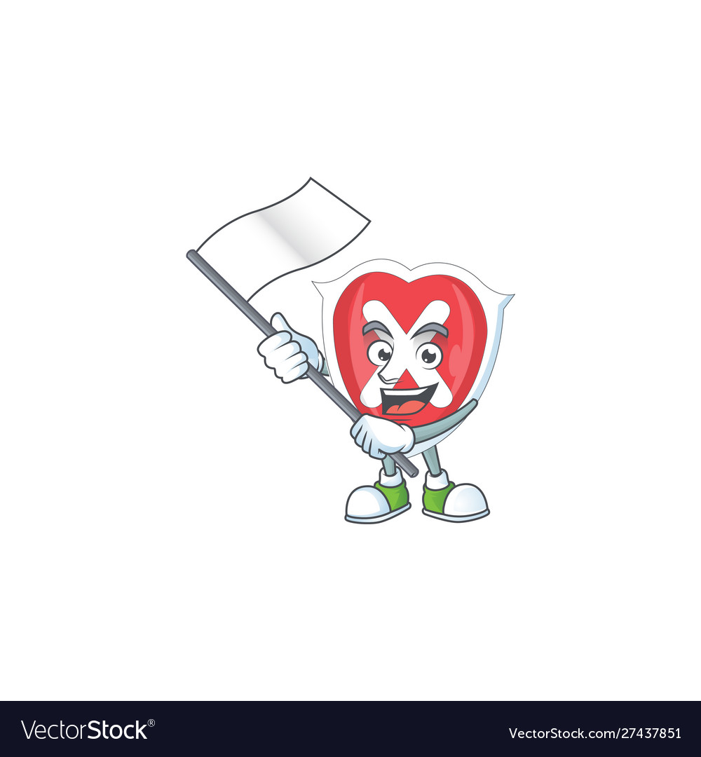 With flag cross shield character on white Vector Image With flag cross shield character on white
