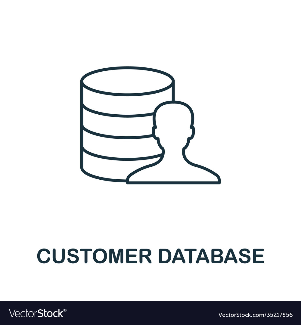 Customer database icon line style element from