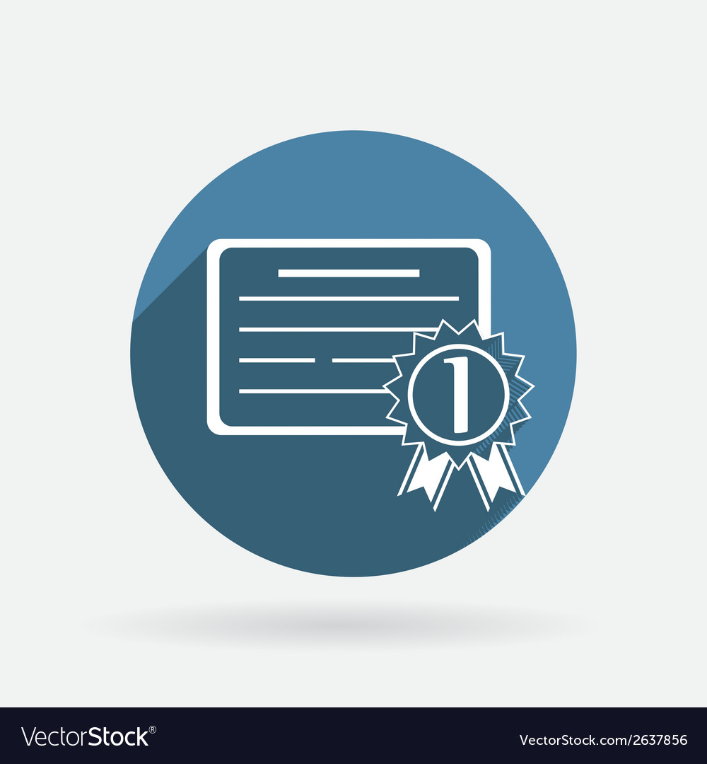 Diploma for first place circle blue icon Vector Image