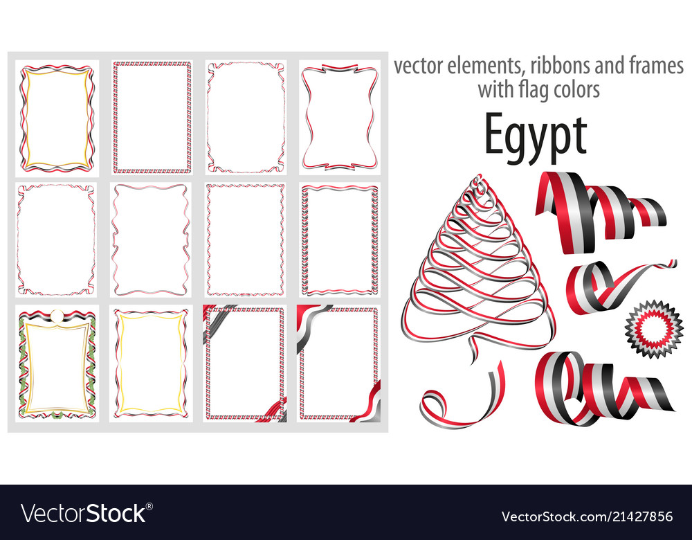 Elements ribbons and frames with flag colors