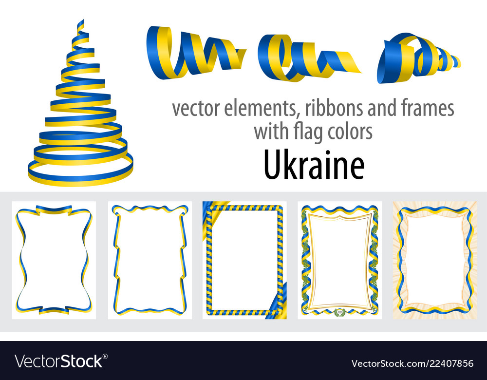 Elements ribbons and frames with flag colors vector image Elements ribbons and frames with flag colors