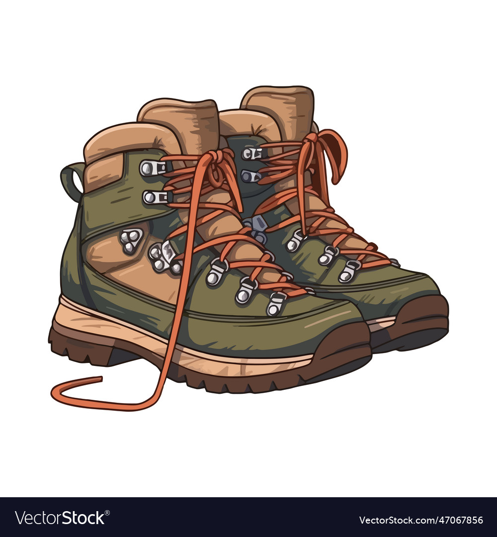 Hiking boot with leather Royalty Free Vector Image