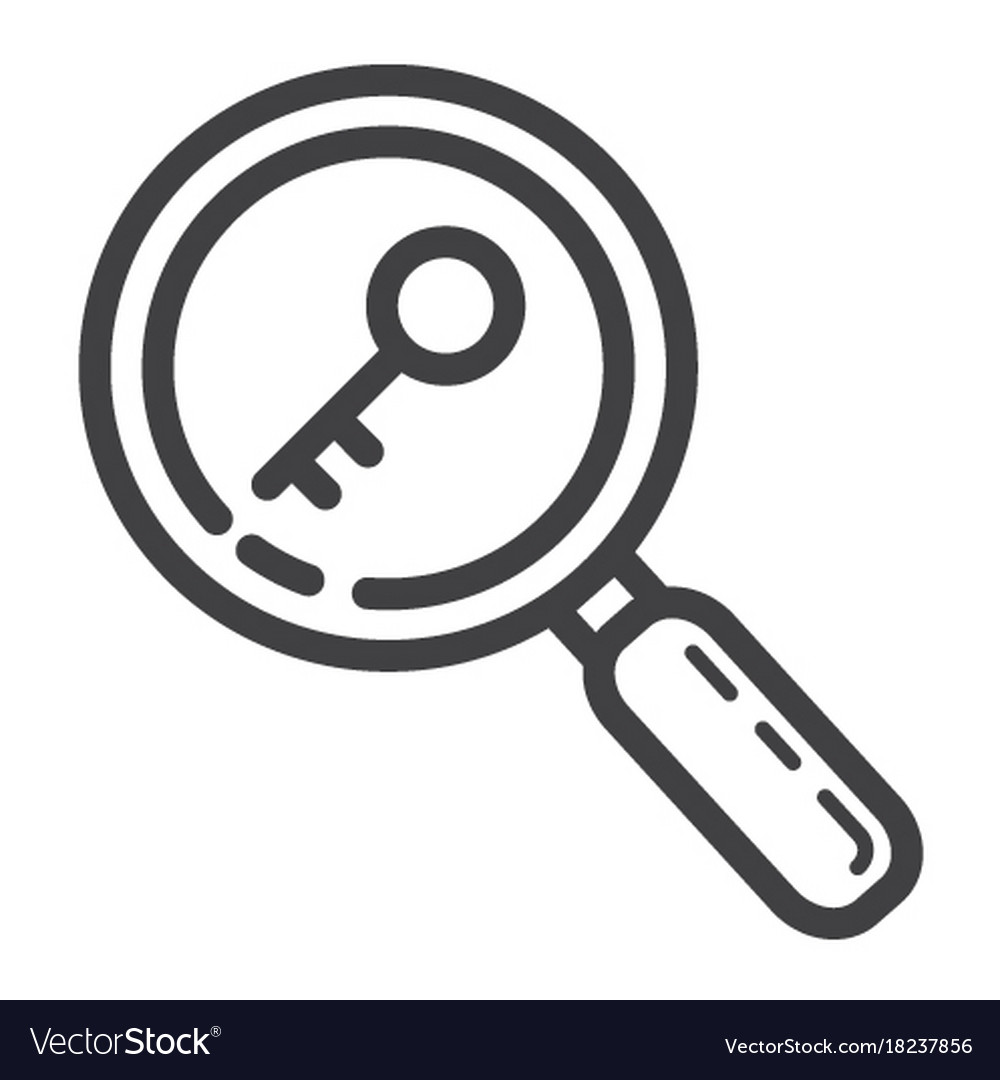 Keyword Research Line Icon Seo And Development Vector Image